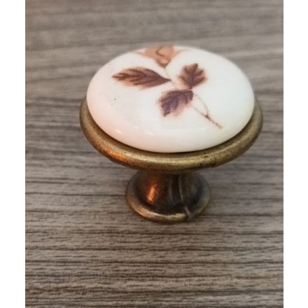 Fogantyú 085 antik porcelán barna virág
